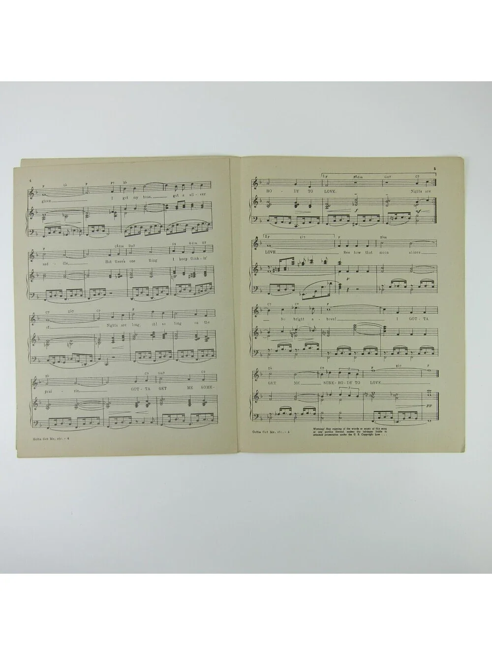 Sheet Music Gotta Get Me Somebody To Love Duel in the Sun Gregory Peck 1946